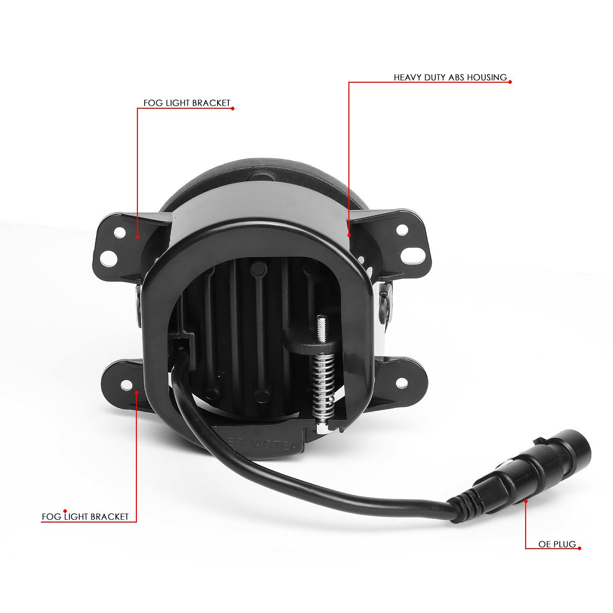 Black Housing/Clear Lens LED Front Bumper Projector Fog Light Lamps For 10+ Charger Journey/07+ Cherokee Wrangler JK