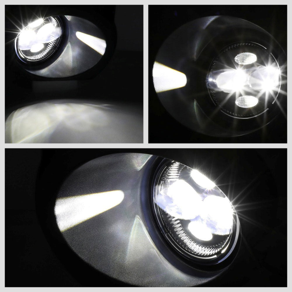 Black Housing/Smoked Lens LED Front Bumper Projector Fog Light Lamps w/Switch For 09-14 Ford F-150