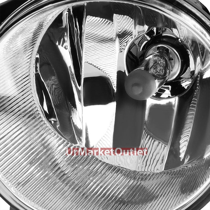 L+R Clear Lens Chrome Housing Front Bumper Fog Light Lamp+Bulb+Switch TY809