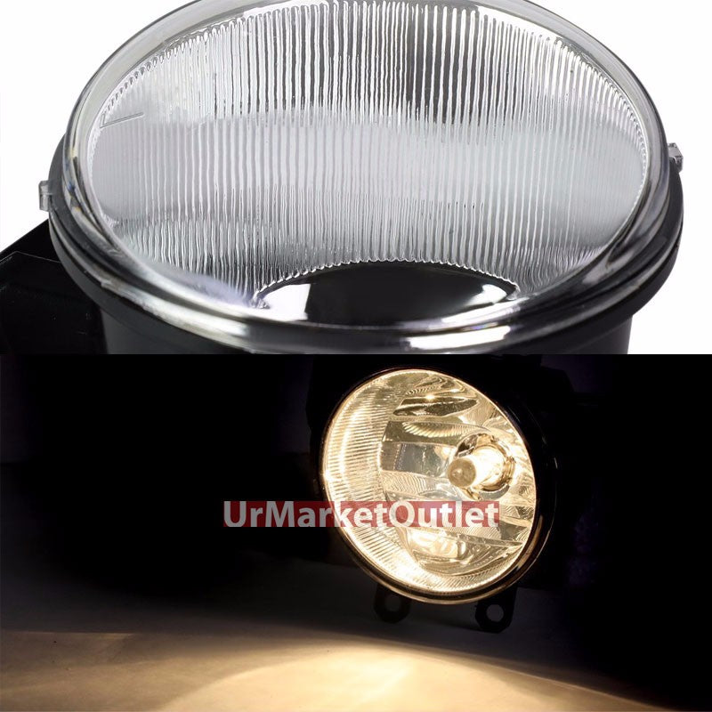 L+R Clear Lens Chrome Housing Front Bumper Fog Light Lamp+Bulb+Switch TY809