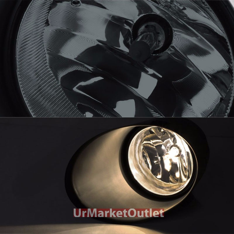 Smoke Lens Front Bumper Fog Light Lamp+Bezel+Bulb+Switch For 07-13 Tundra
