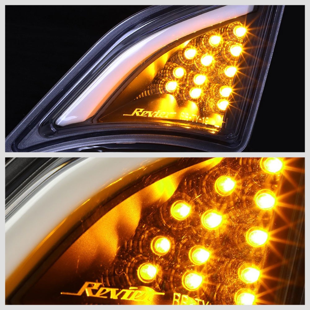 Black/Clear Len Bumper LED Turning Signal Corner/Side Marker Light For Scion FRS