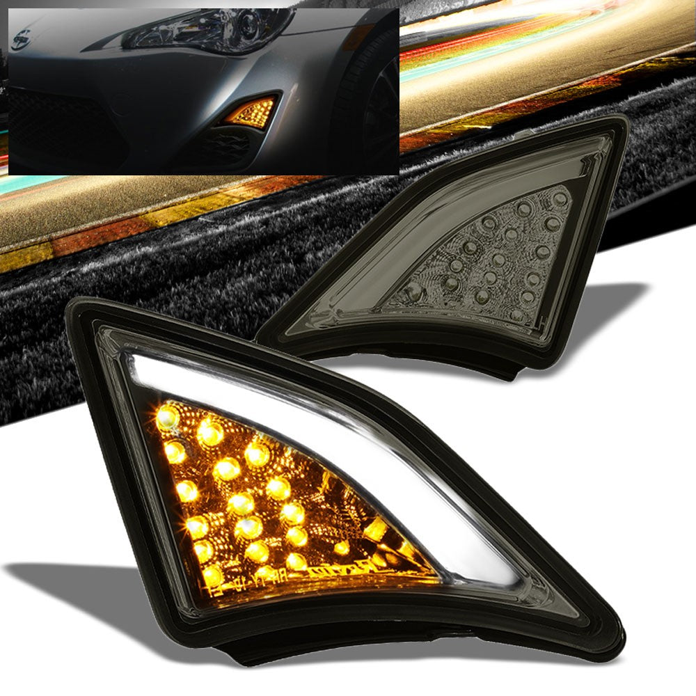 Chrome/Smoke Len Bumper LED Turn Signal Corner/Side Marker Light For Scion FRS