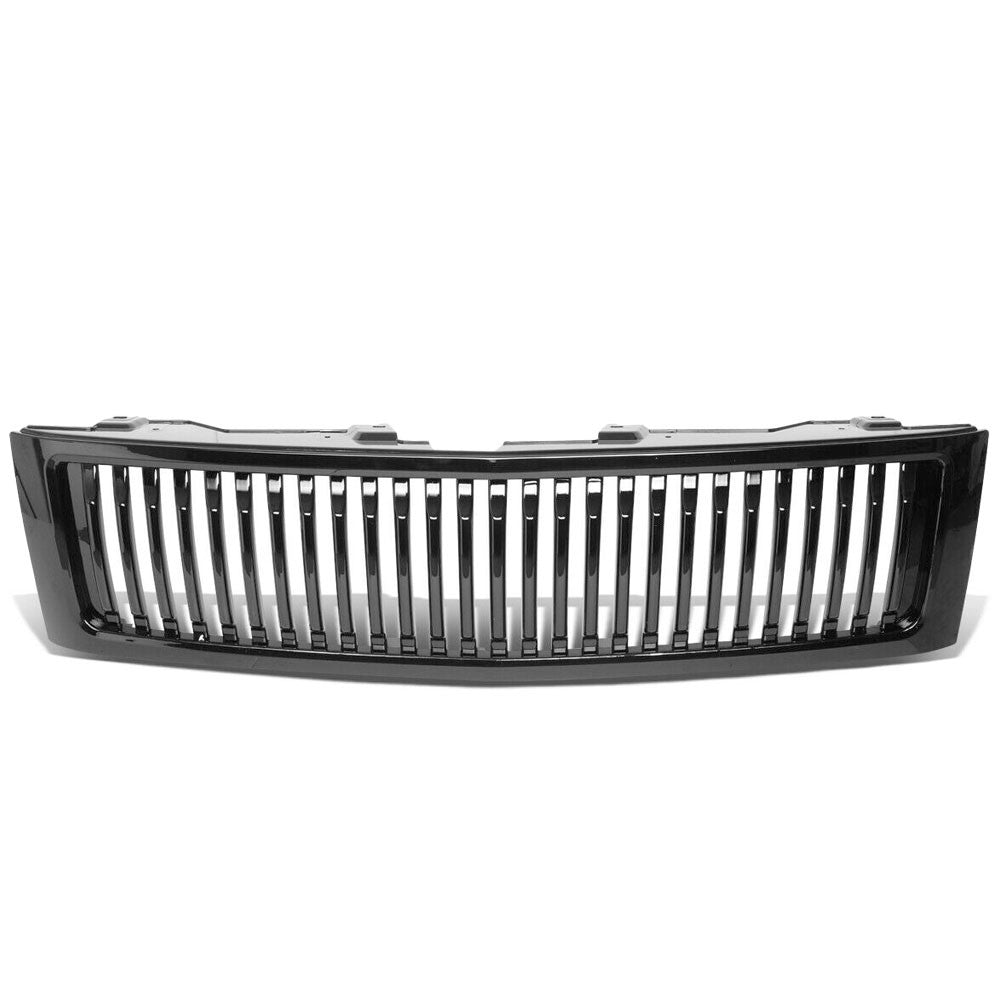 Glossy Black Badgeless Vertical Style Front Grille For 07-13 Silverado 1500