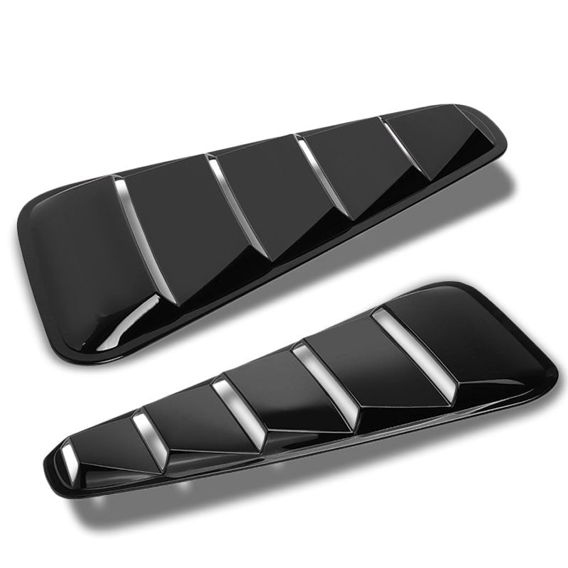 Black Shelby Look 5-Slats Side Vent Window Louvers Scoop For Ford 05-14 Mustang