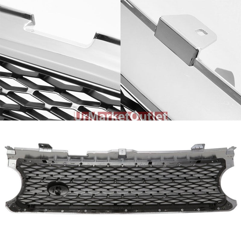 Chrome Frame/Black Honeycomb Mesh Style Front Grille For 06-09 Range Rover L322