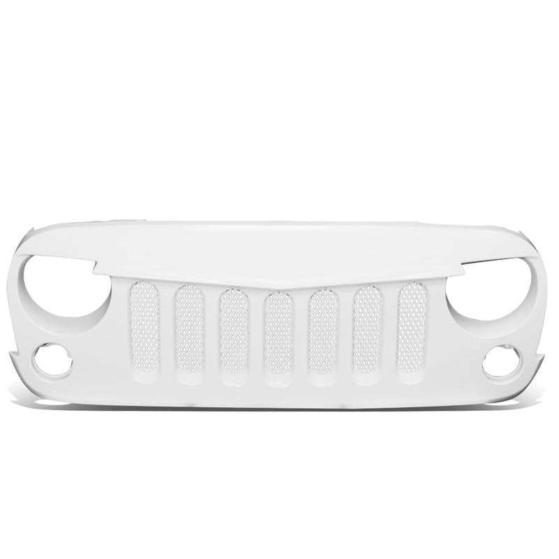 White Angry Bird/Diamond Mesh Style Front Grille For 07-15 Jeep Wrangler JK V6