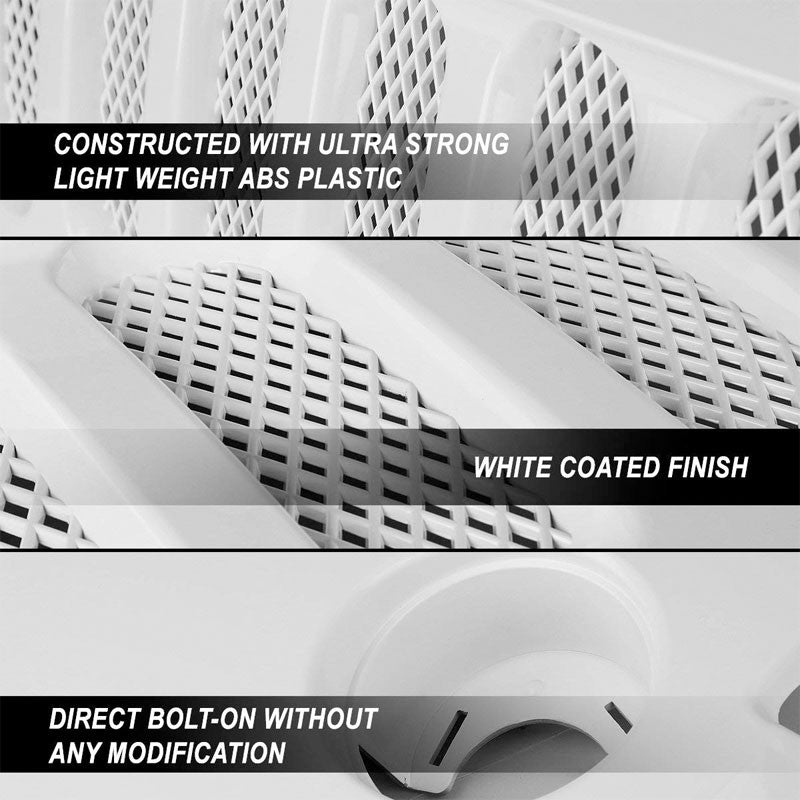 White Angry Bird/Diamond Mesh Style Front Grille For 07-15 Jeep Wrangler JK V6