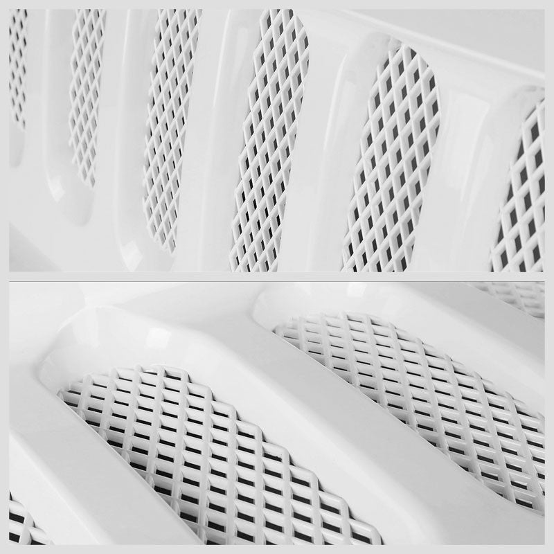 White Angry Bird/Diamond Mesh Style Front Grille For 07-15 Jeep Wrangler JK V6