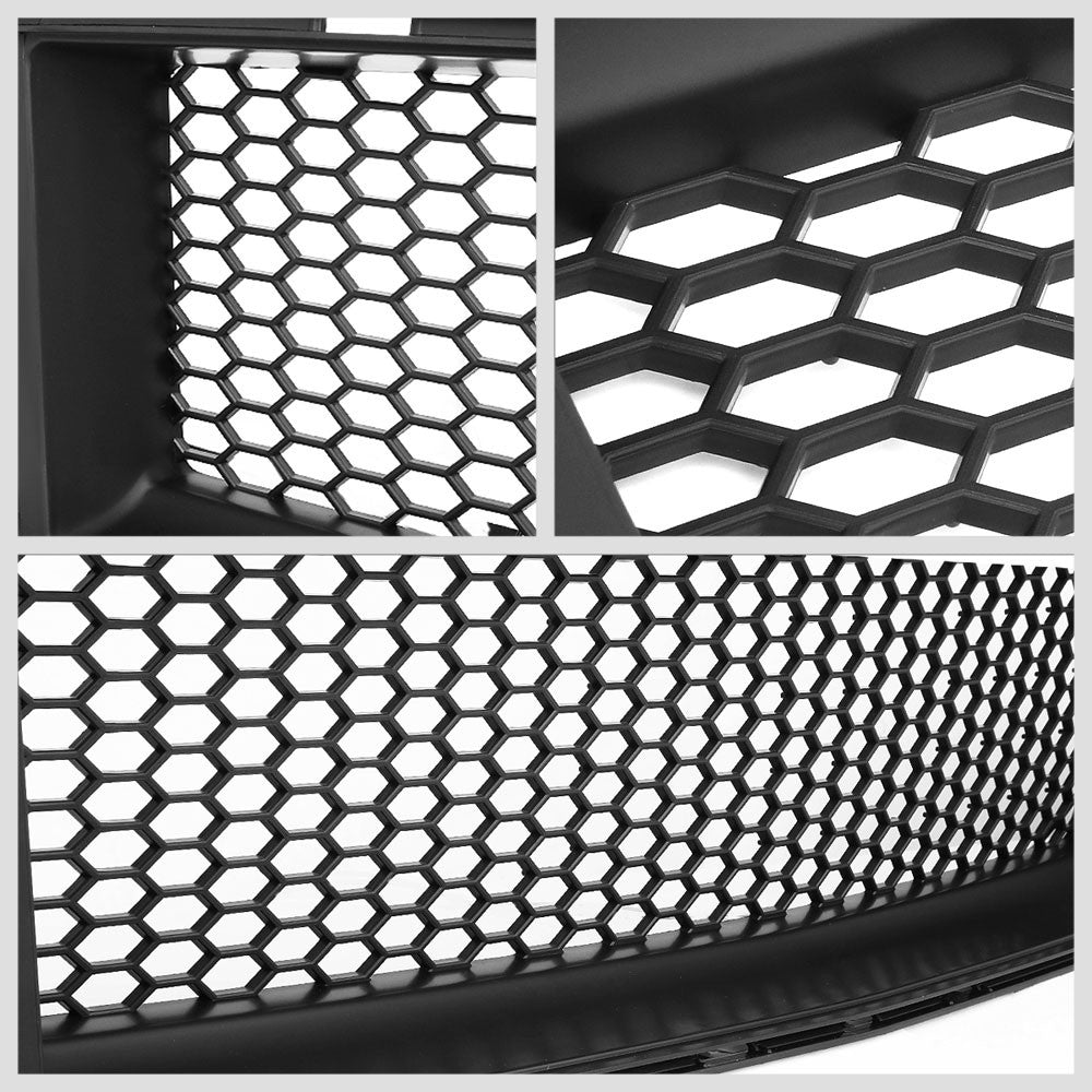 Black Mesh Style Ring Style LED DRL Front Upper Grille For 18-20 Ford Mustang