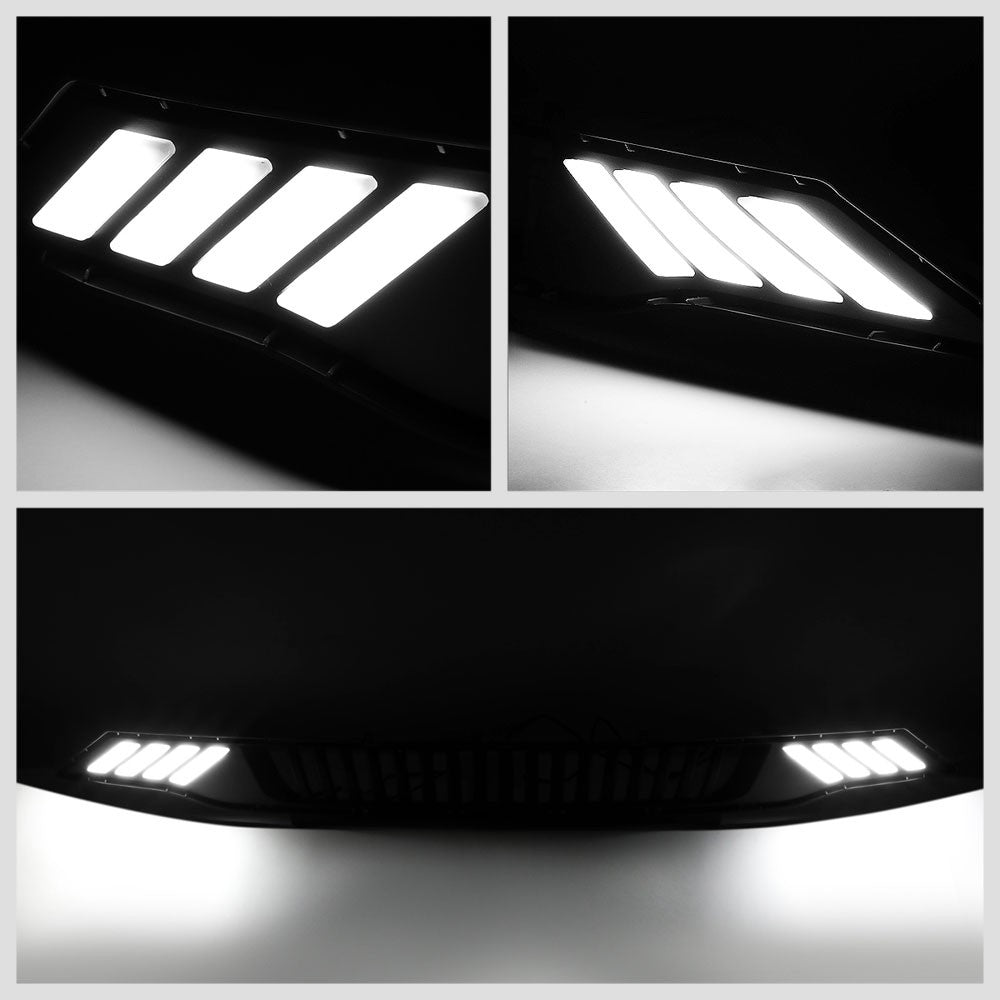 Black Vertical Style Bar Style LED DRL Front Lower Grille For 18-20 Ford Mustang