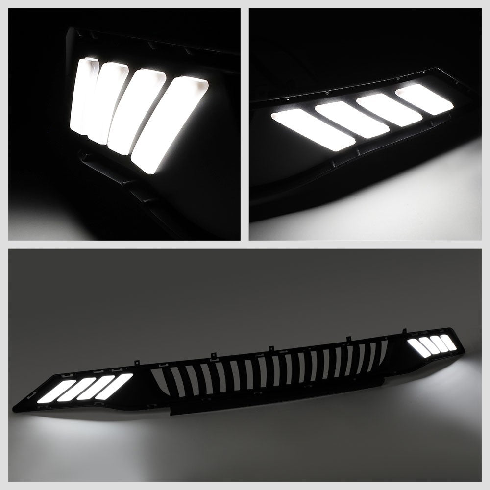 Black Vertical Style Bar Style LED DRL Front Lower Grille For 18-20 Ford Mustang