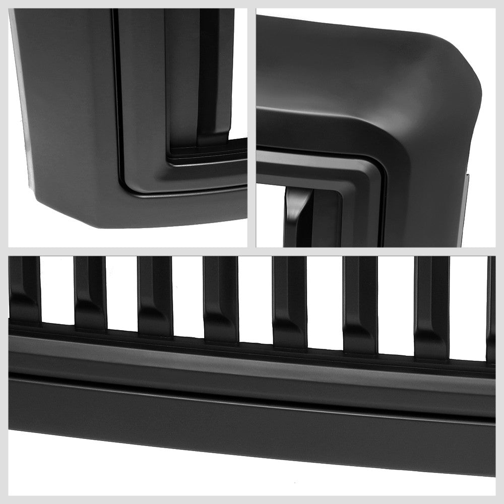 Black Matte Badgeless Vertical Slat Style Front Grille For 08-10 Ford F-550 SD