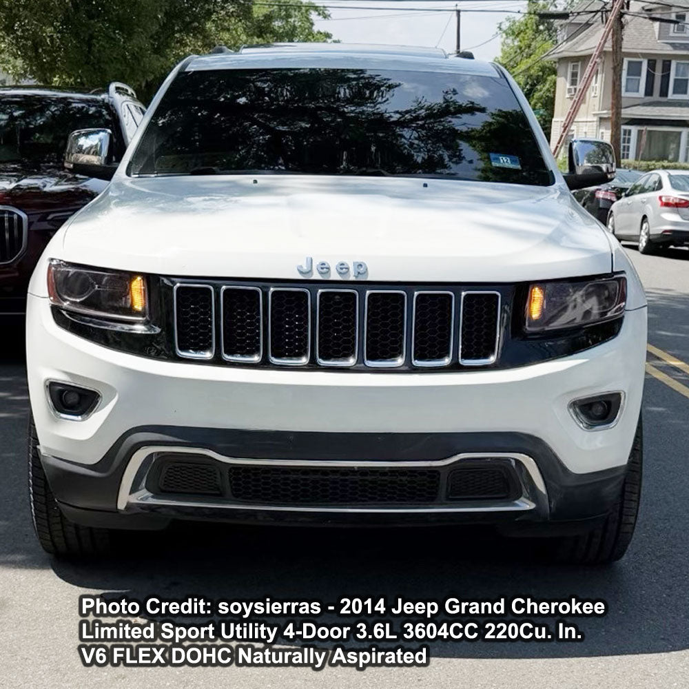 Black Honeycomb Mesh/Chrome Ring Front Grille For 14-16 Grand Cherokee 5.7L/6.4L
