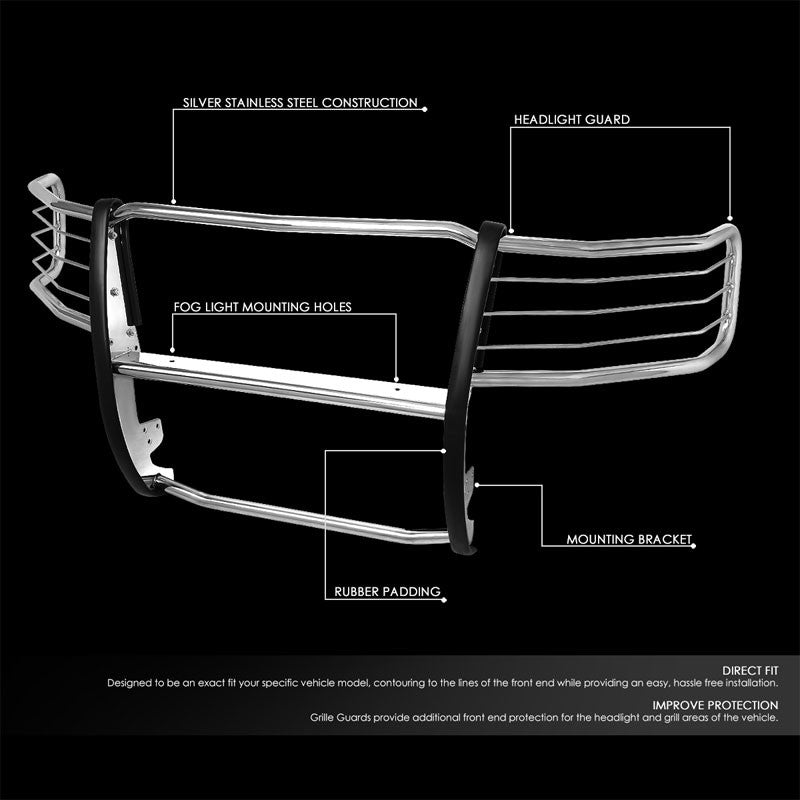 Metallic Mild Steel Full Front Grille Guard For 07-13 Chevrolet Silverado 1500