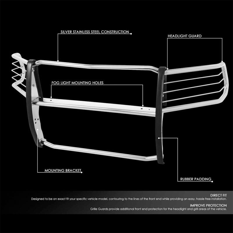 Metallic Mild Steel Full Front Grille Guard For 10-18 Ram 2500 4.7L/5.7L/6.4L
