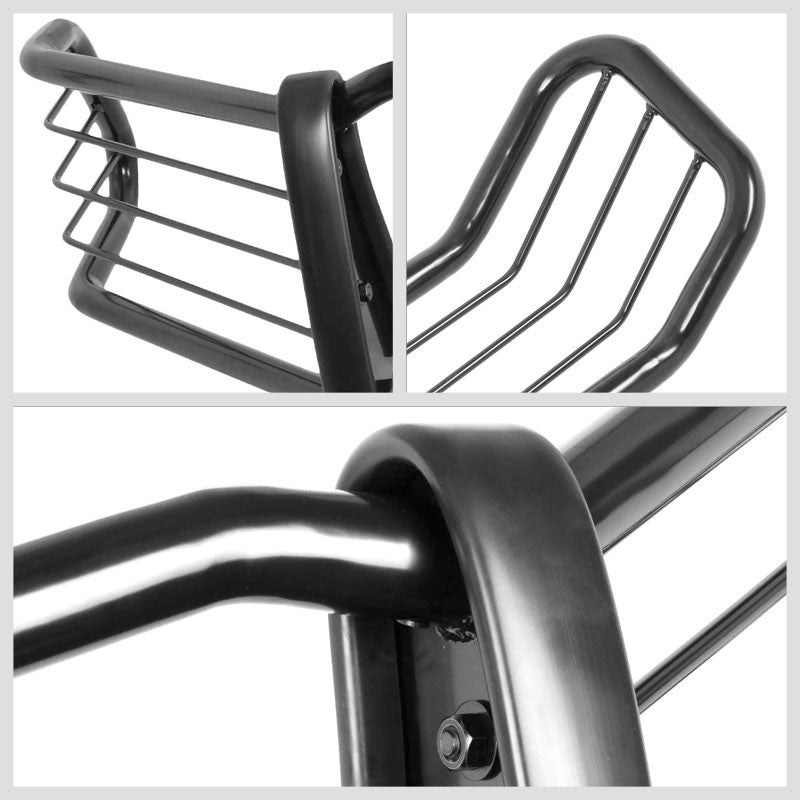 Black Mild Steel Full Front Grille Guard For 07-13 GMC Sierra 1500 4.3L/4.8L