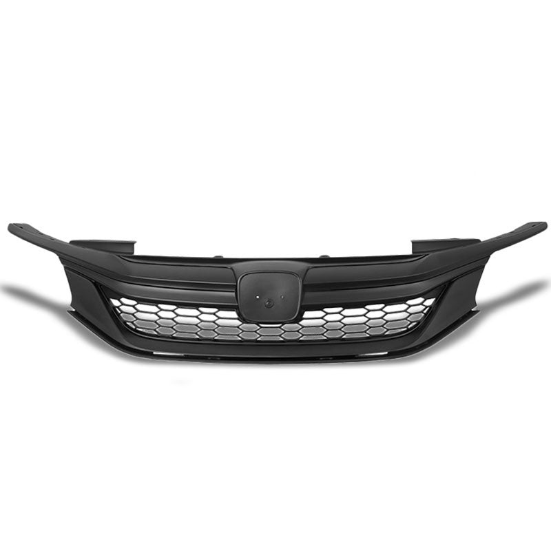 Honeycomb Matte Black Front Upper Grille For 16-17 Honda Accord Sedan 4-Door