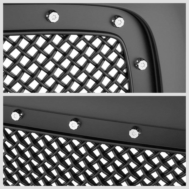 Black Rivet Diamond Mesh Style Front Replacement Grille For 06-09 Ram 2500/3500