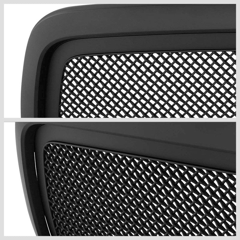 Black Matte Diamond Mesh Style Front Replacement Grille For 09-12 Dodge Ram 1500