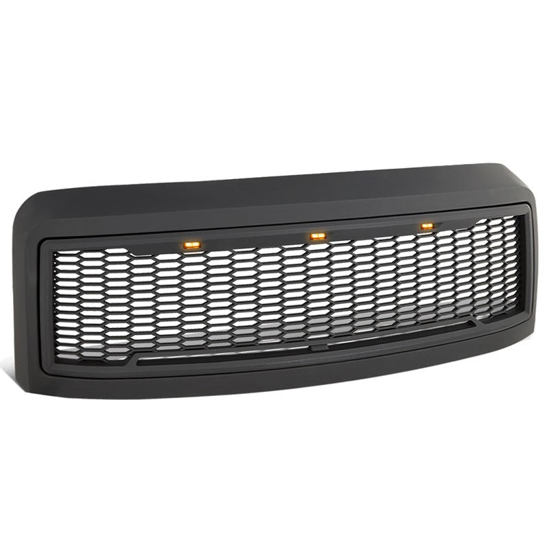Black Honeycomb Mesh Front Grille+Running Light For 08-10 Ford F-250 Super Duty