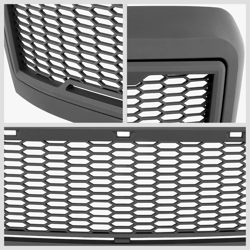 Black Honeycomb Mesh Front Grille+Running Light For 08-10 Ford F-250 Super Duty