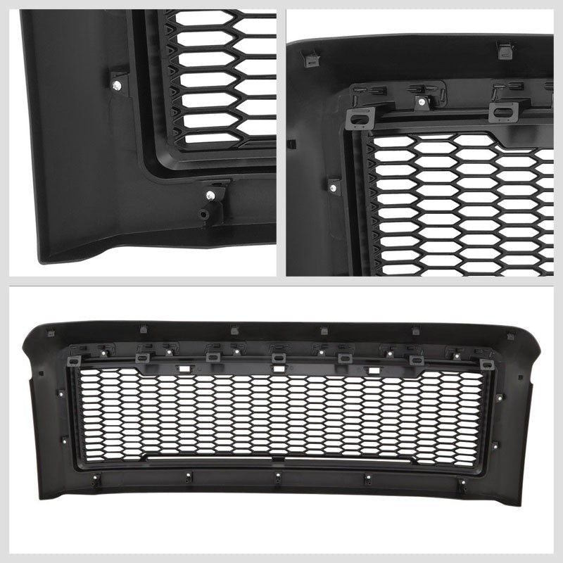 Black Honeycomb Mesh Front Grille+Running Light For 08-10 Ford F-250 Super Duty