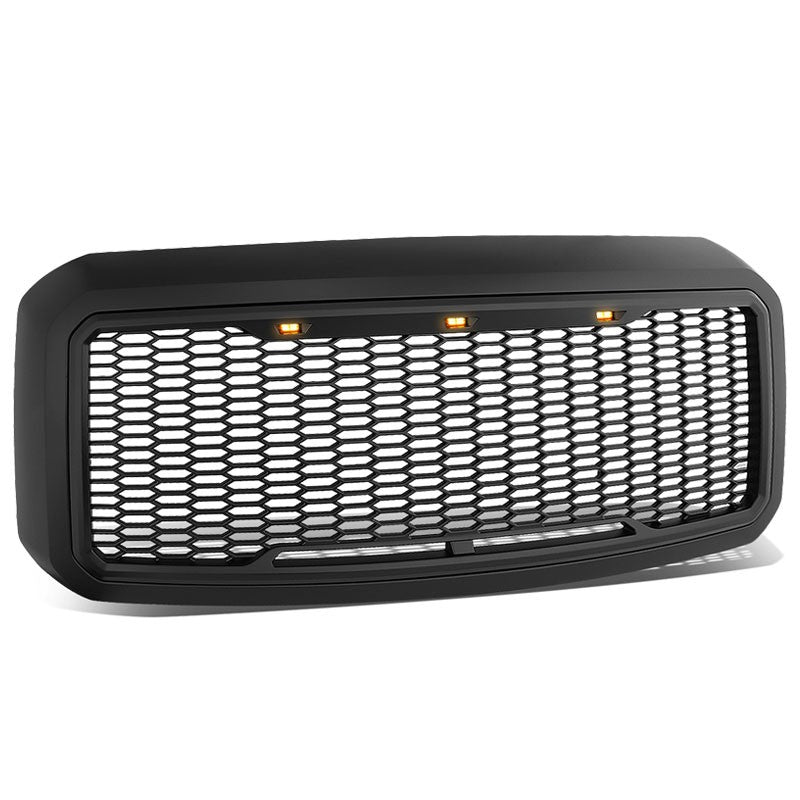Black Honeycomb Mesh Front Grille+Running Light For 11-16 Ford F-250 Super Duty