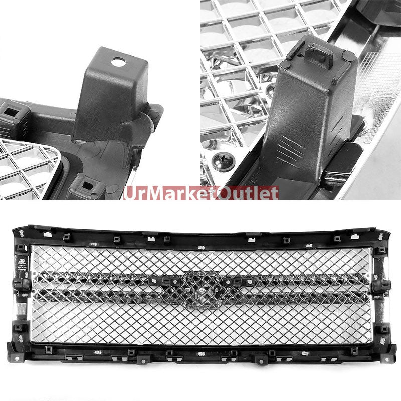 Chrome Diamond Mesh Style Replacement Grille For Chevrolet 14-15 Silverado 1500