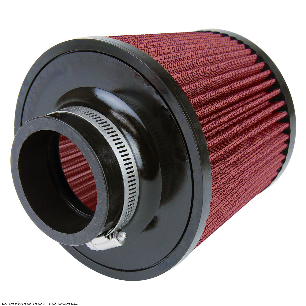 HPS 3" Universal Round Intake Air Filter Red HPS-4276-RED + 3" MAF Adapter