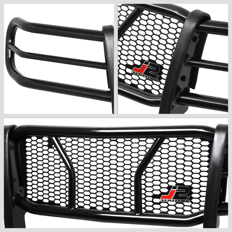 J2 Black Mild Steel Full Front Grille Guard For 07-13 GMC Sierra 1500 4.3L/5.3L