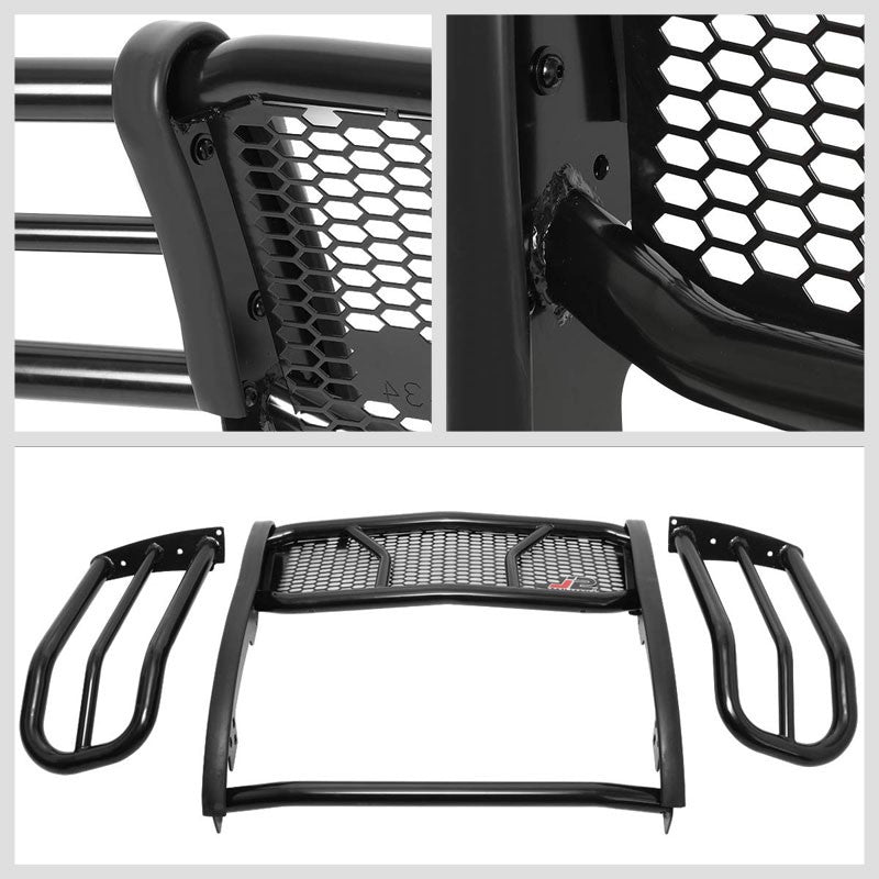 J2 Black Mild Steel Full Front Grille Guard For 07-13 GMC Sierra 1500 4.3L/5.3L