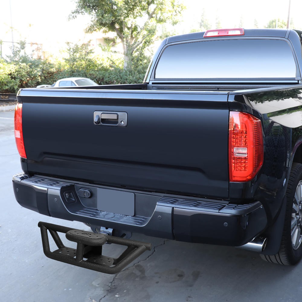 J2 Two-Tiered Tubular Step Design Universal Carbon Steel 2" Tow Hitch Receiver