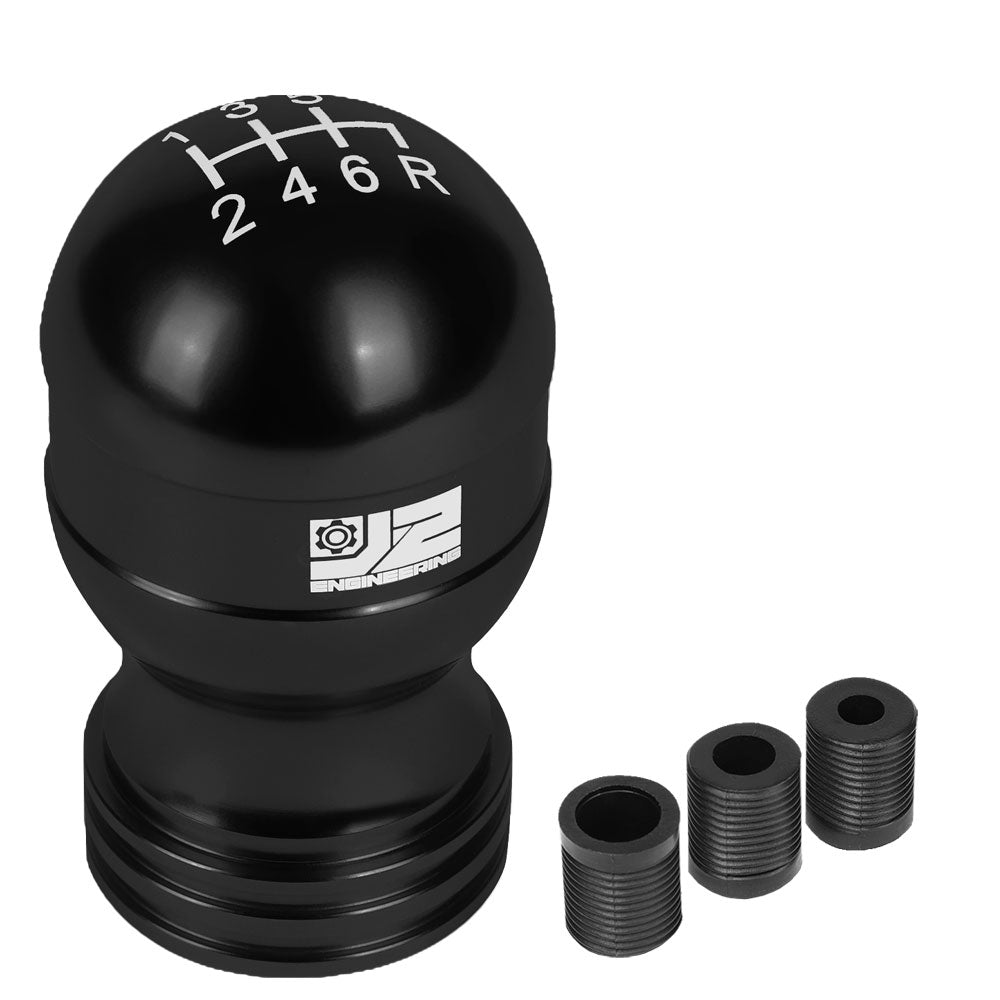 J2-SK-001-BK J2 Black (Teardrop Shape) For 6-Speed Manual Shift Knob (M8/M10/M12 Adapter)