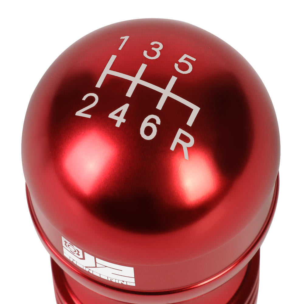 J2-SK-001-RD J2 Red (Teardrop Shape) For 6-Speed Manual Shift Knob (M8/M10/M12 Adapter)