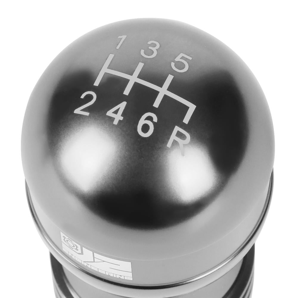 J2-SK-001-SL J2 Silver (Teardrop Shape) For 6-Speed Manual Shift Knob (M8/M10/M12 Adapter)