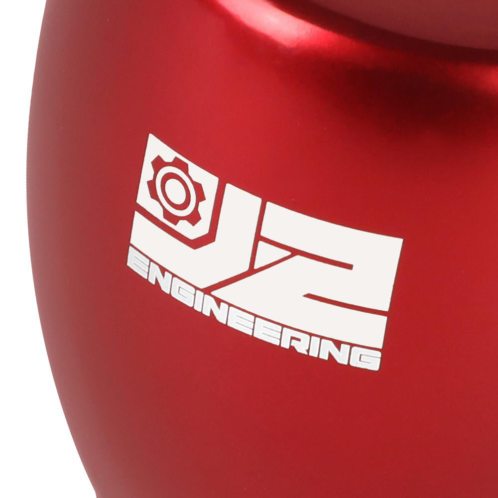 J2-SK-002-RD J2 Red (Flat Top Teardrop) For 6-Speed Manual Shift Knob (M8/M10/M12 Adapter)