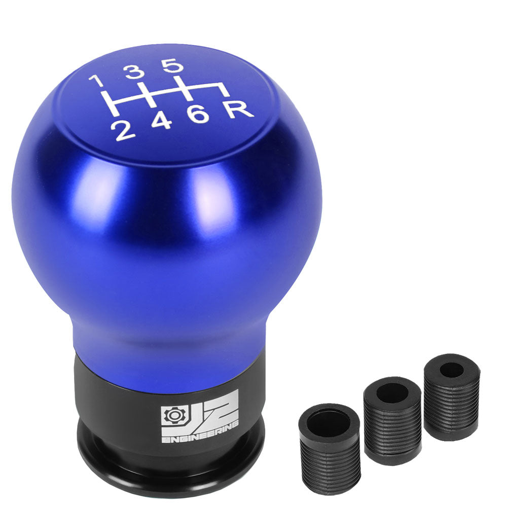 J2-SK-003-BL J2 Blue (Teardrop Shape Design) For 6-Speed MT Shift Knob (M8/M10/M12 Adapter)