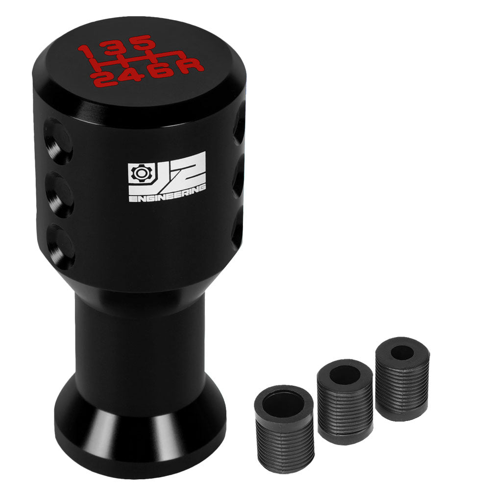 J2-SK-004-BK J2 Black (Goblet Style) For 6-Speed Manual Shift Knob (M8/M10/M12 Adapter)