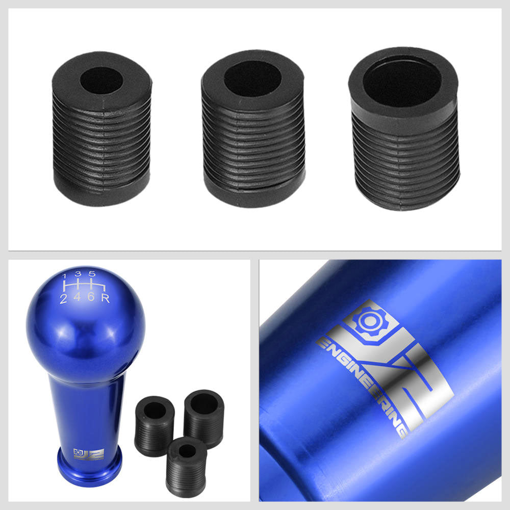 J2-SK-005-BL J2 Blue (Ball Teardrop Style) For 6-Speed Manual Shift Knob (M8/M10/M12 Adapter)