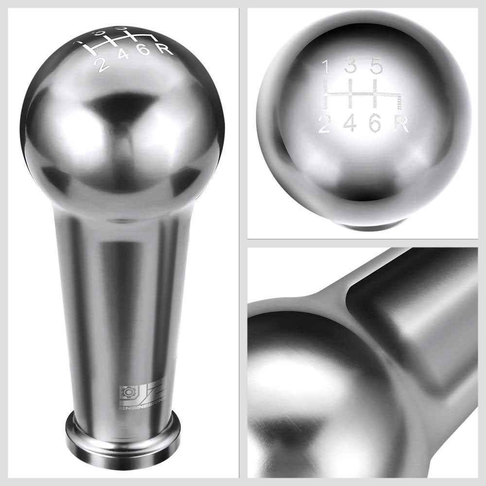 J2-SK-005-SL J2 Silver (Ball Teardrop Style) For 6-Speed MT Shift Knob (M8/M10/M12 Adapter)
