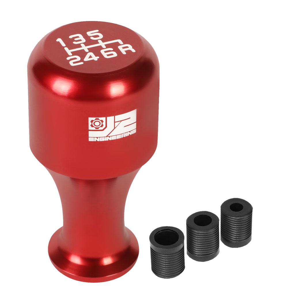 J2-SK-006-RD J2 Red (Cylindrical Wine Cup) For 6-Speed MT Shift Knob (M8/M10/M12 Adapter)
