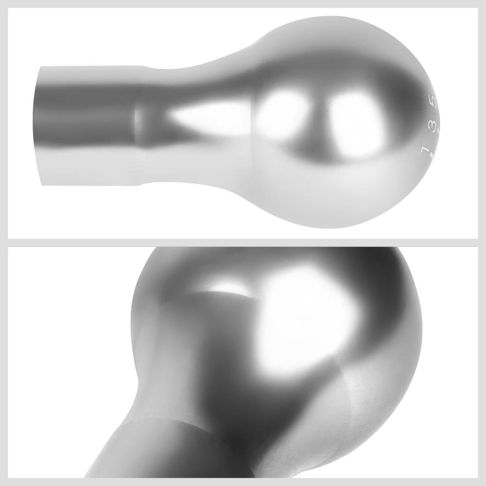 J2-SK-007-SL J2 Silver (Spherical Teardrop) For 6-Speed MT Shift Knob (M8/M10/M12 Adapter)