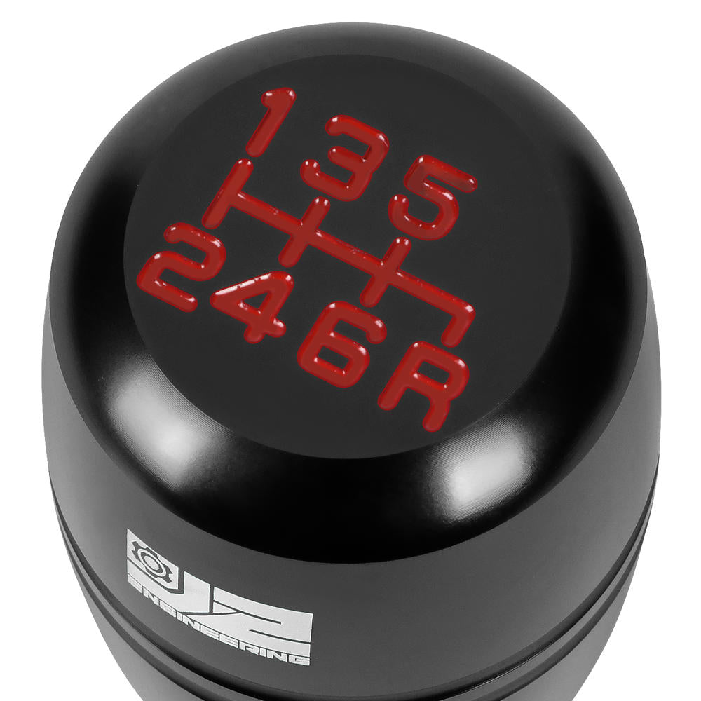 J2-SK-008-BK J2 Black (Barrel Cylindrical) For 6-Speed MT Shift Knob (M8/M10/M12 Adapter)