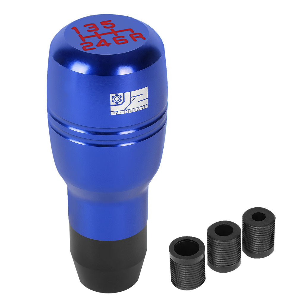 J2-SK-008-BL J2 Blue (Barrel Cylindrical) For 6-Speed MT Shift Knob (M8/M10/M12 Adapter)