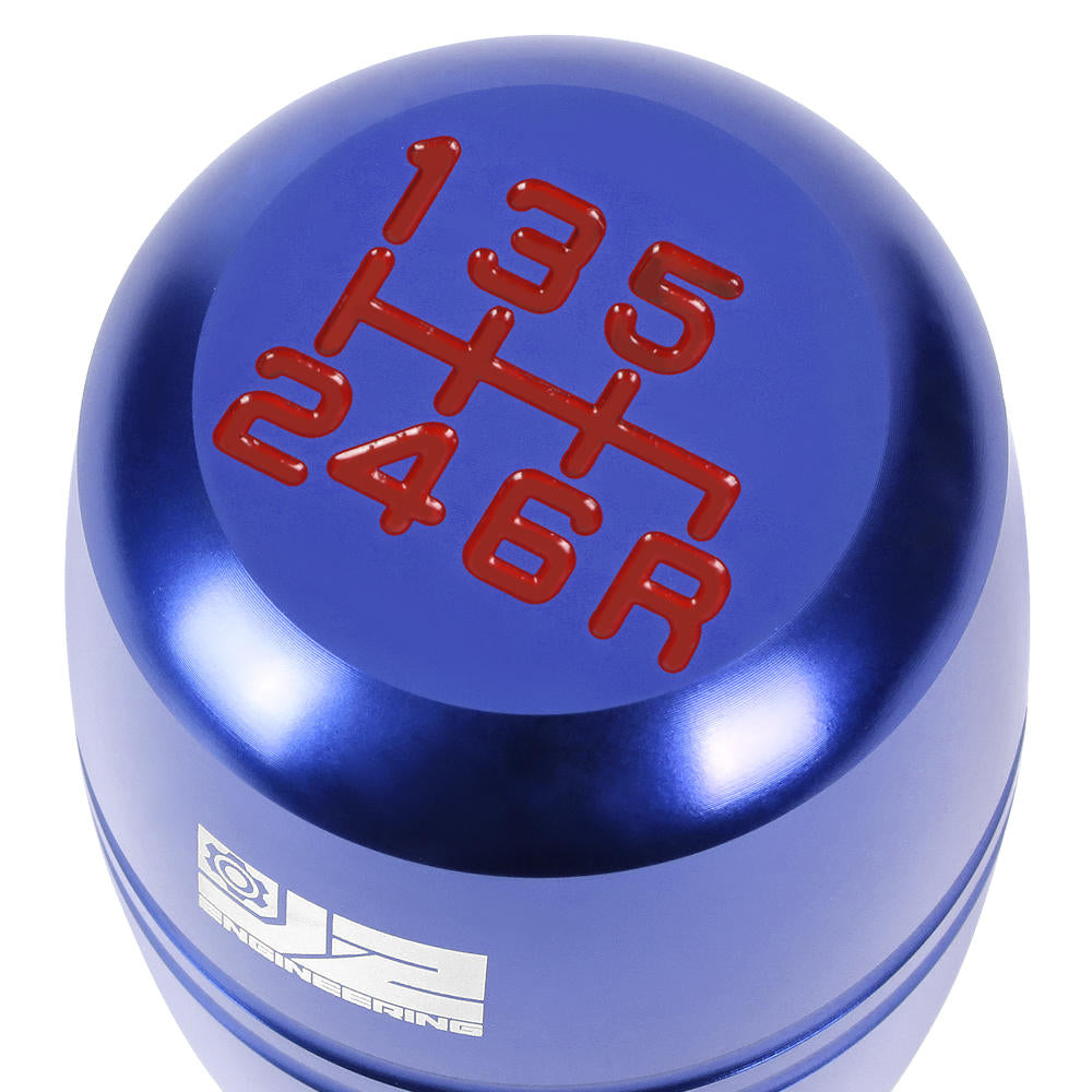 J2-SK-008-BL J2 Blue (Barrel Cylindrical) For 6-Speed MT Shift Knob (M8/M10/M12 Adapter)