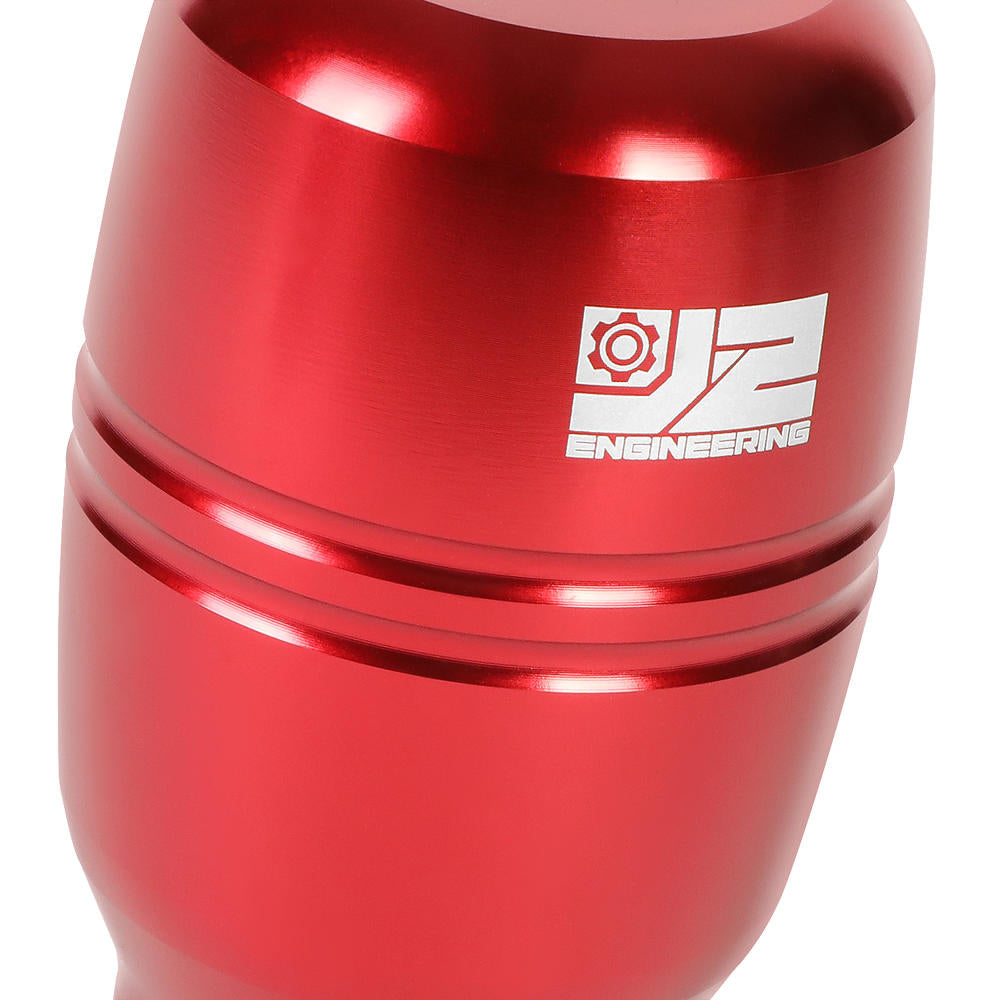 J2-SK-008-RD J2 Red (Barrel Cylindrical) For 6-Speed MT Shift Knob (M8/M10/M12 Adapter)
