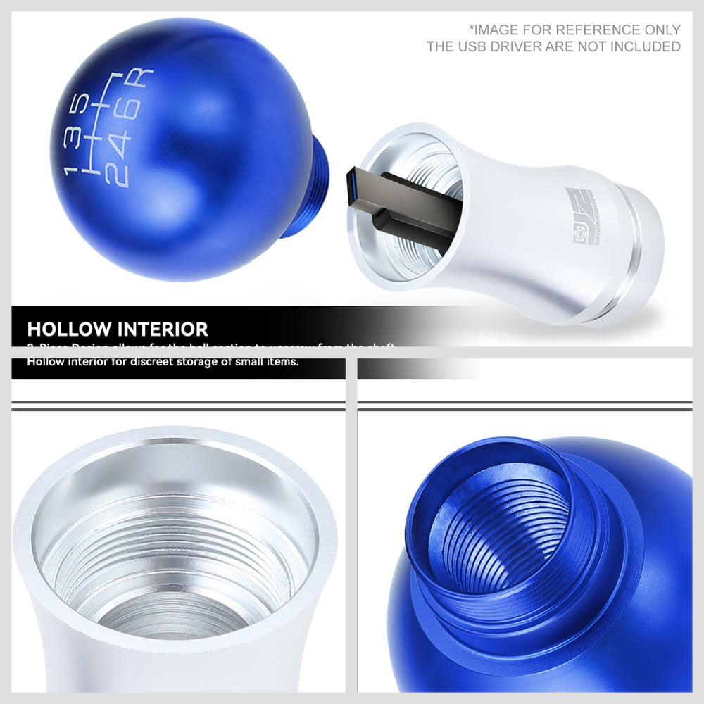 J2-SK-010-BL J2 Blue (Ball Teardrop 2-Piece) For 6-Speed MT Shift Knob (M8/M10/M12 Adapter)