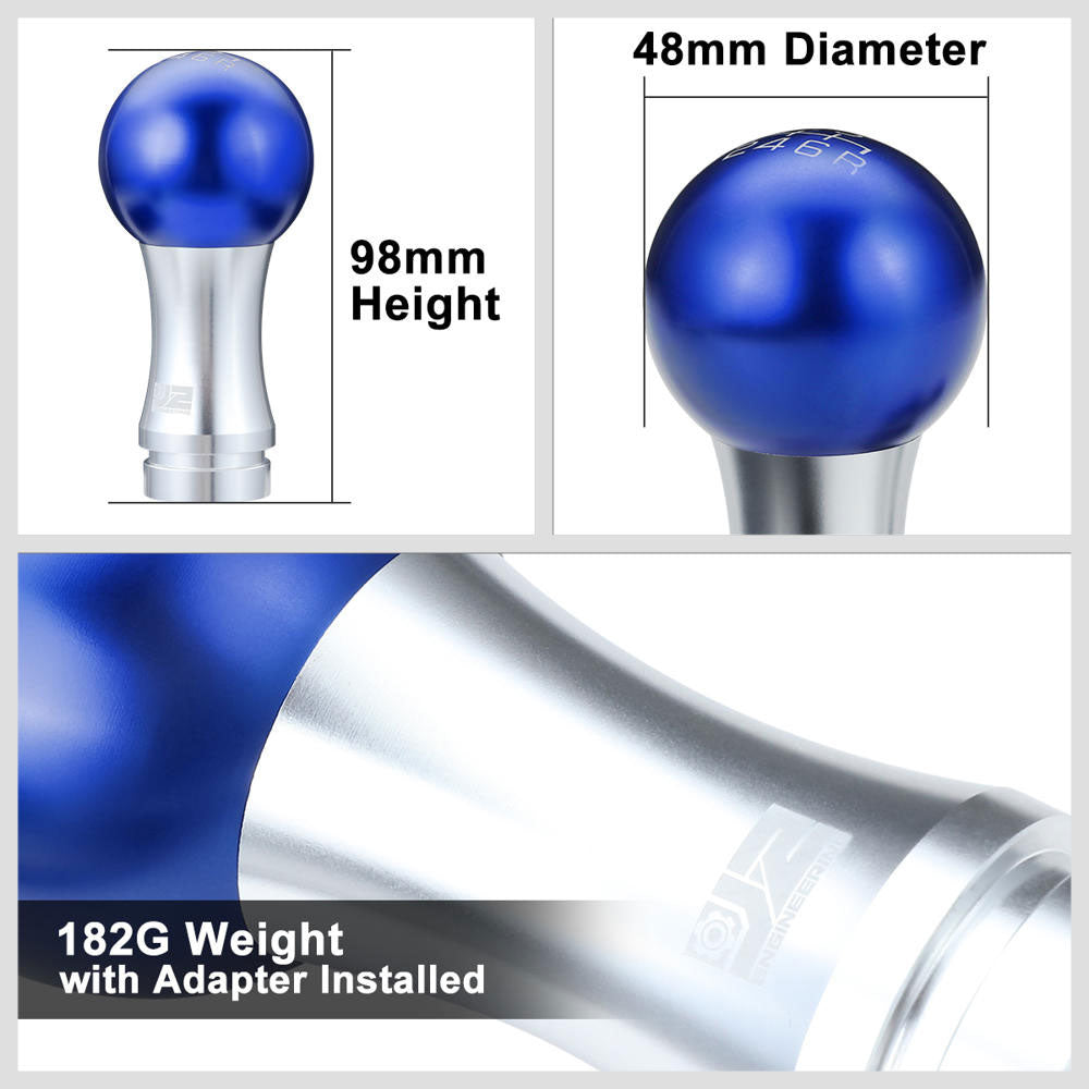J2-SK-010-BL J2 Blue (Ball Teardrop 2-Piece) For 6-Speed MT Shift Knob (M8/M10/M12 Adapter)