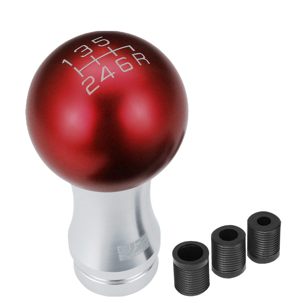 J2-SK-010-RD J2 Red (Ball Teardrop 2-Piece) For 6-Speed MT Shift Knob (M8/M10/M12 Adapter)